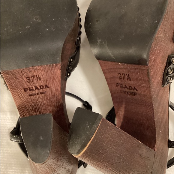 Prada T-strap Wooden Clogs - Picture 9 of 12
